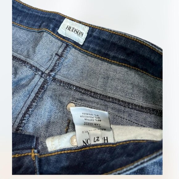 Hudson Bacara Crop Straight Cuff Ripped Blue Jeans Women's Size 27 - Picture 5 of 5